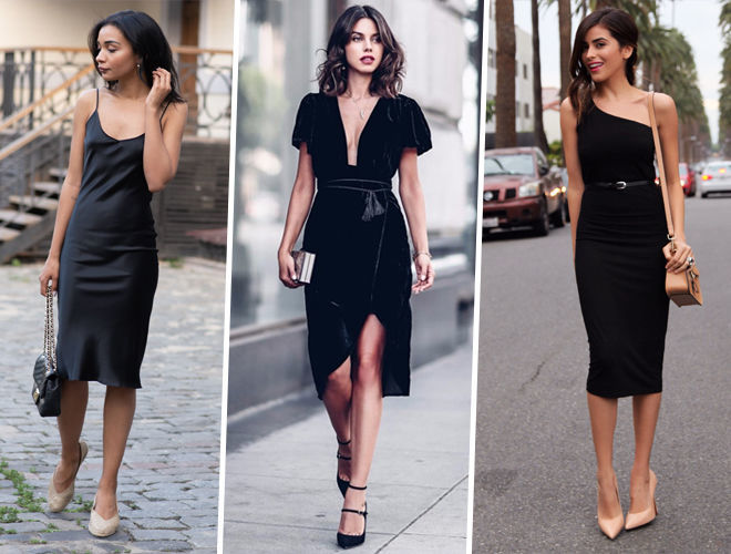 С чем носят платья черного цвета: подбираем колготки и туфли
