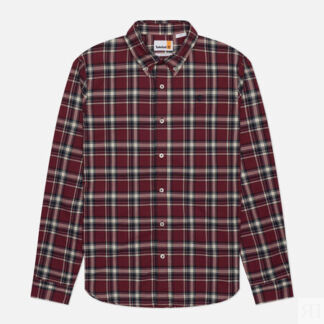 Мужская рубашка Timberland Stretch Poplin Check, цвет бордовый, размер XL