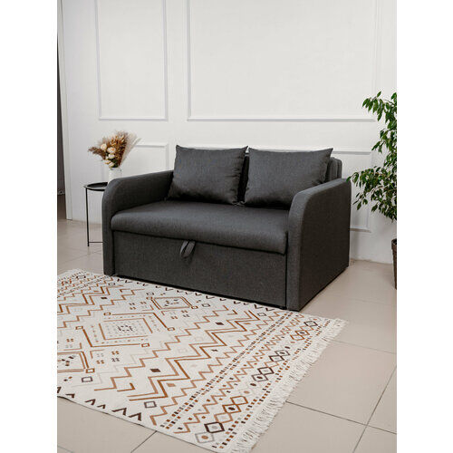 Диван с подлокотниками Некст Mini рогожка Grafit 120*190 см EDLEN