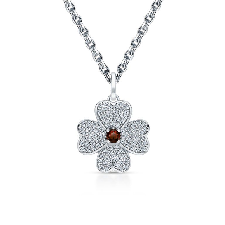 СеребряноешейноеукрашениесфианитамиигранатамиприроднымиSUNLIGHTS42