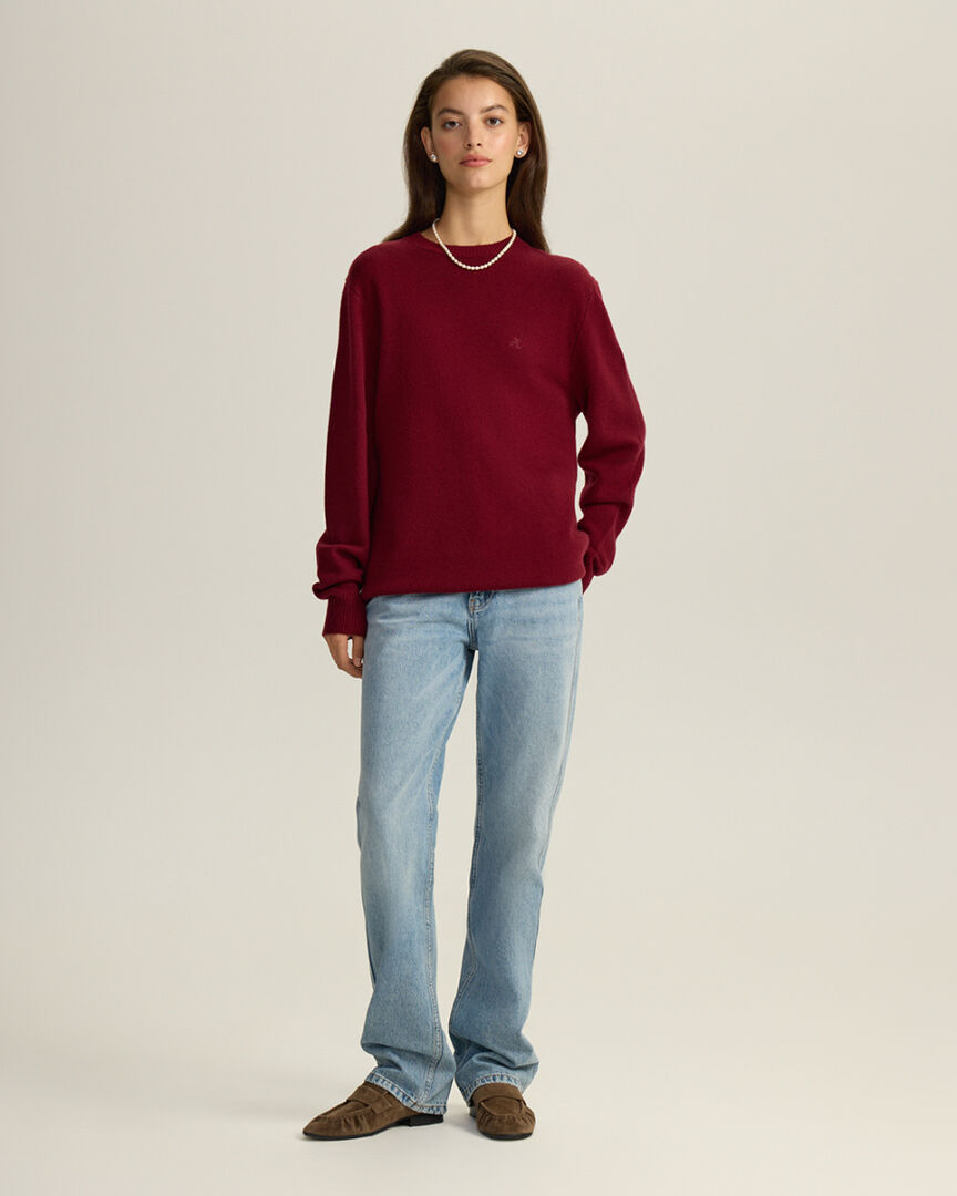 Джемпер из кашемира и шерсти Unisex, бордовый COCOS