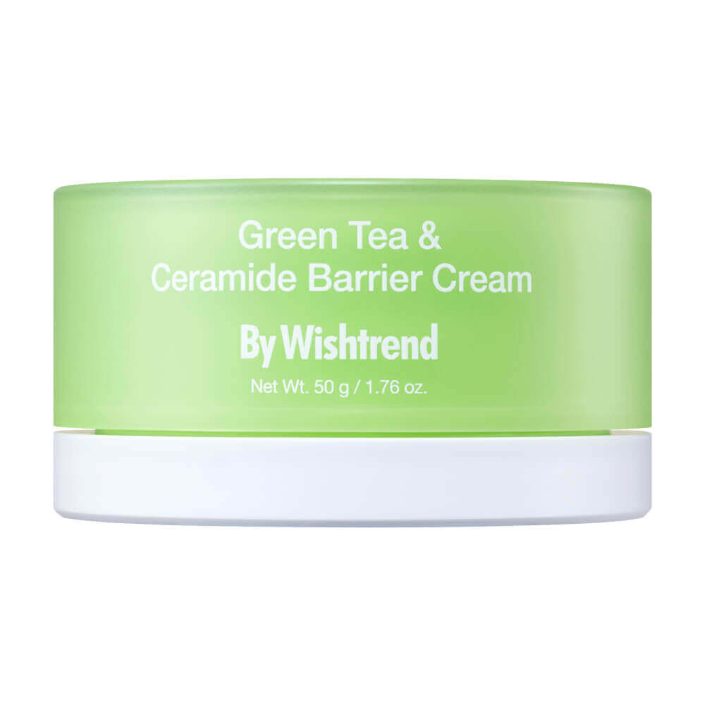 Восстанавливающий крем с зелёным чаем и церамидами By Wishtrend Green Tea &