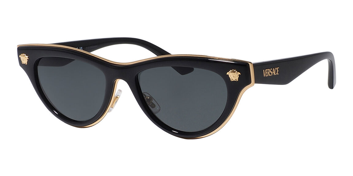 Солнцезащитные очки женские пластиковые черные Versace 2273 GB1 87
