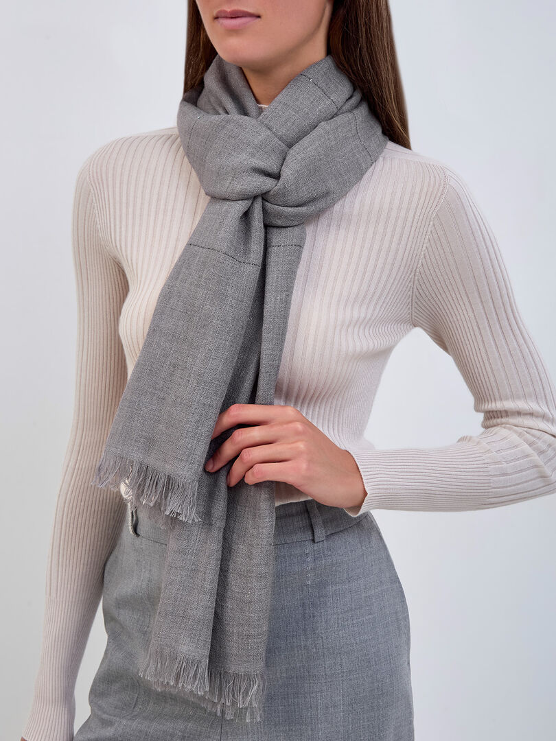Палантин из шерсти с нитью ламе и мерцающими пайетками PESERICO
