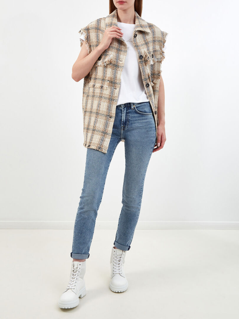 Облегающие джинсы Roxanne с контрастной прострочкой 7 FOR ALL MANKIND